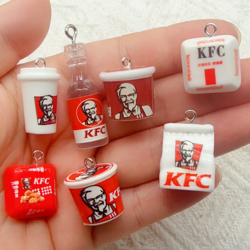 Party Games Birthday - 10pcs cartoon resin food bag keychain,