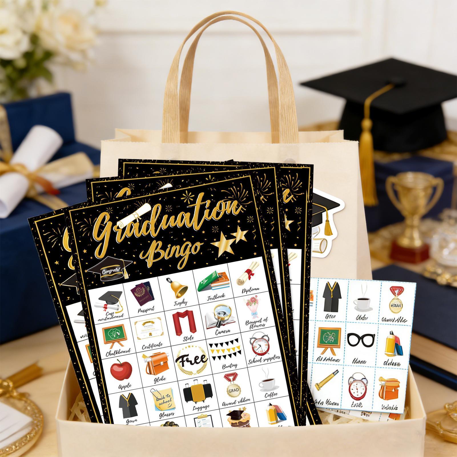 Party Games Bingo - Graduation Bingo Game Cards 24-Player Grad