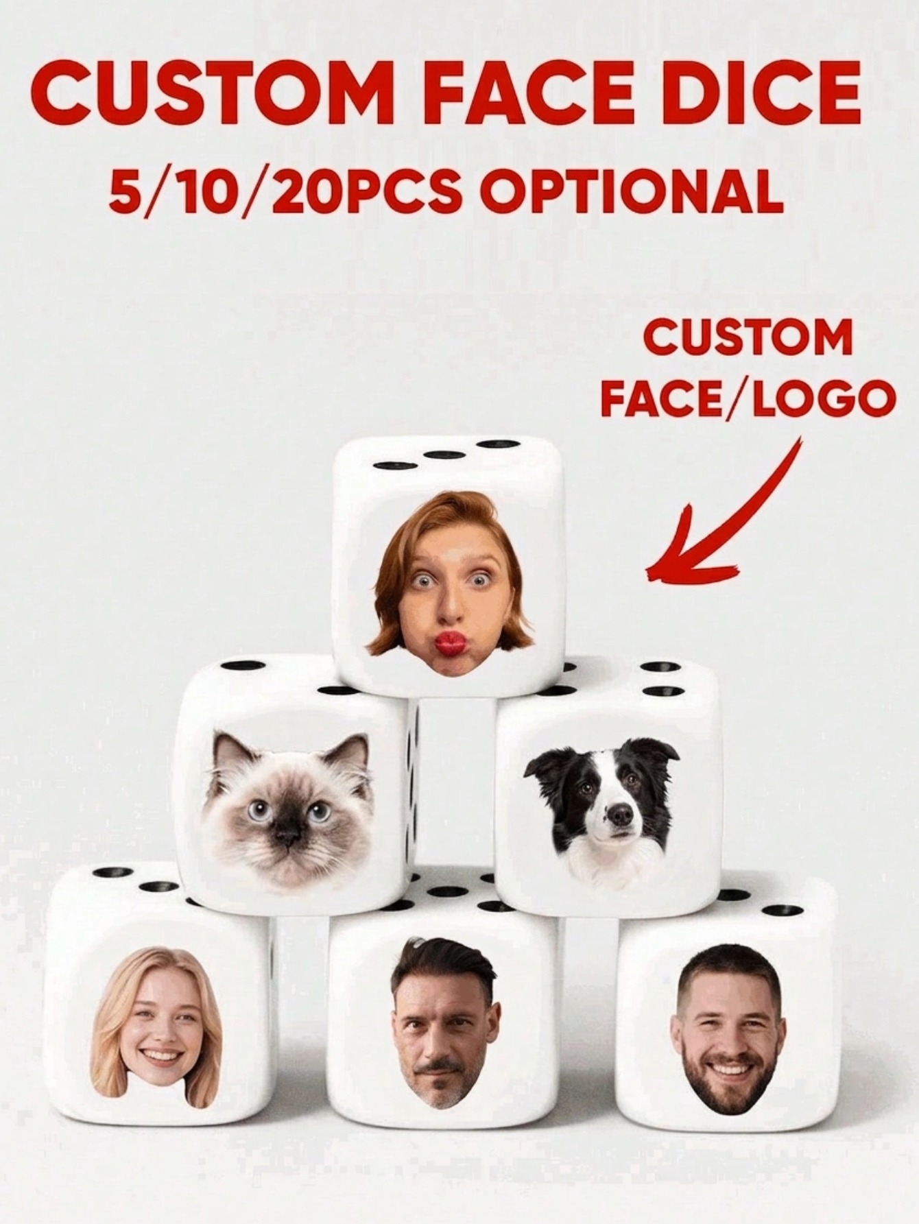 Party Games Birthday - Custom Face Dice Personalized Face Dice