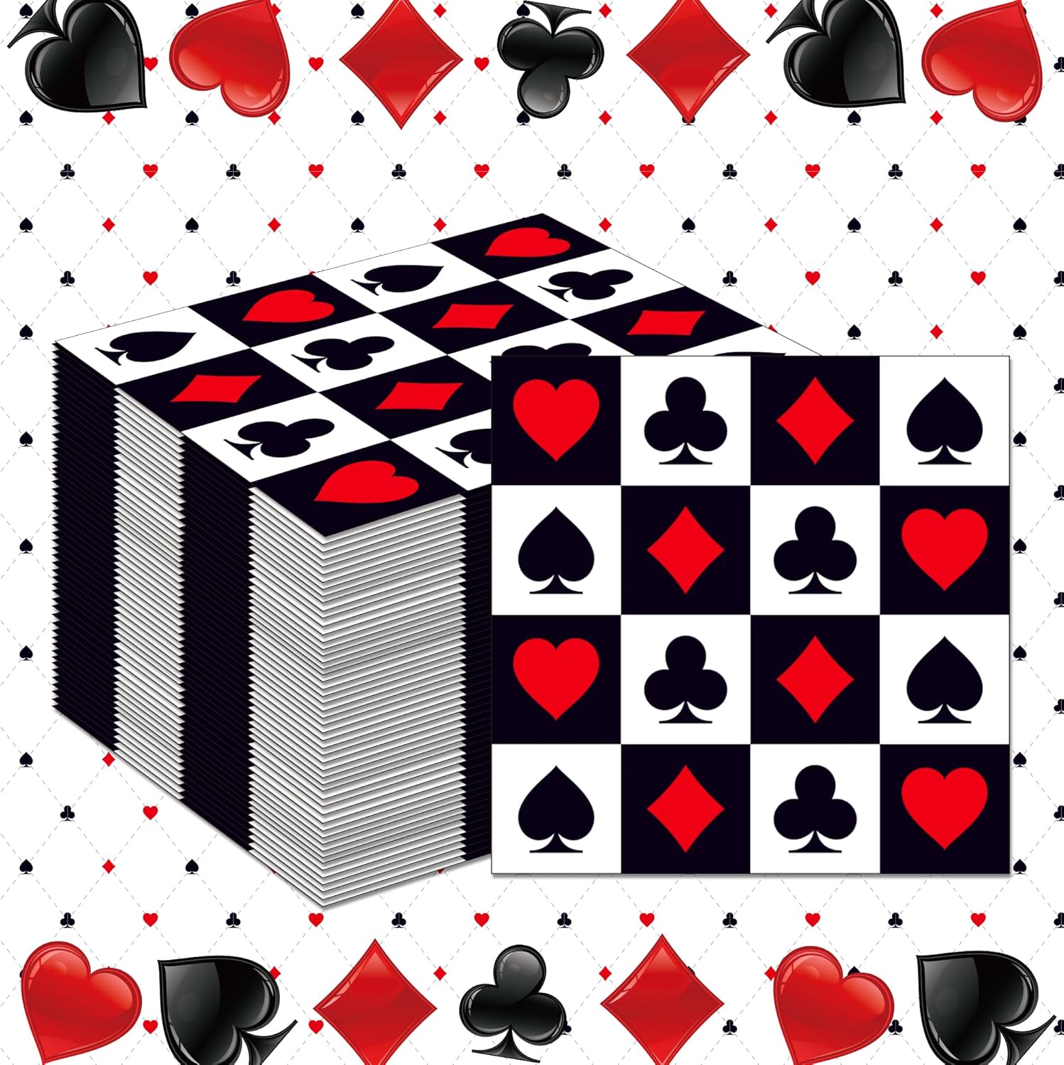 Party Games No Supplies - 20/40/60/80 PCS Casino Theme Poker Napkins