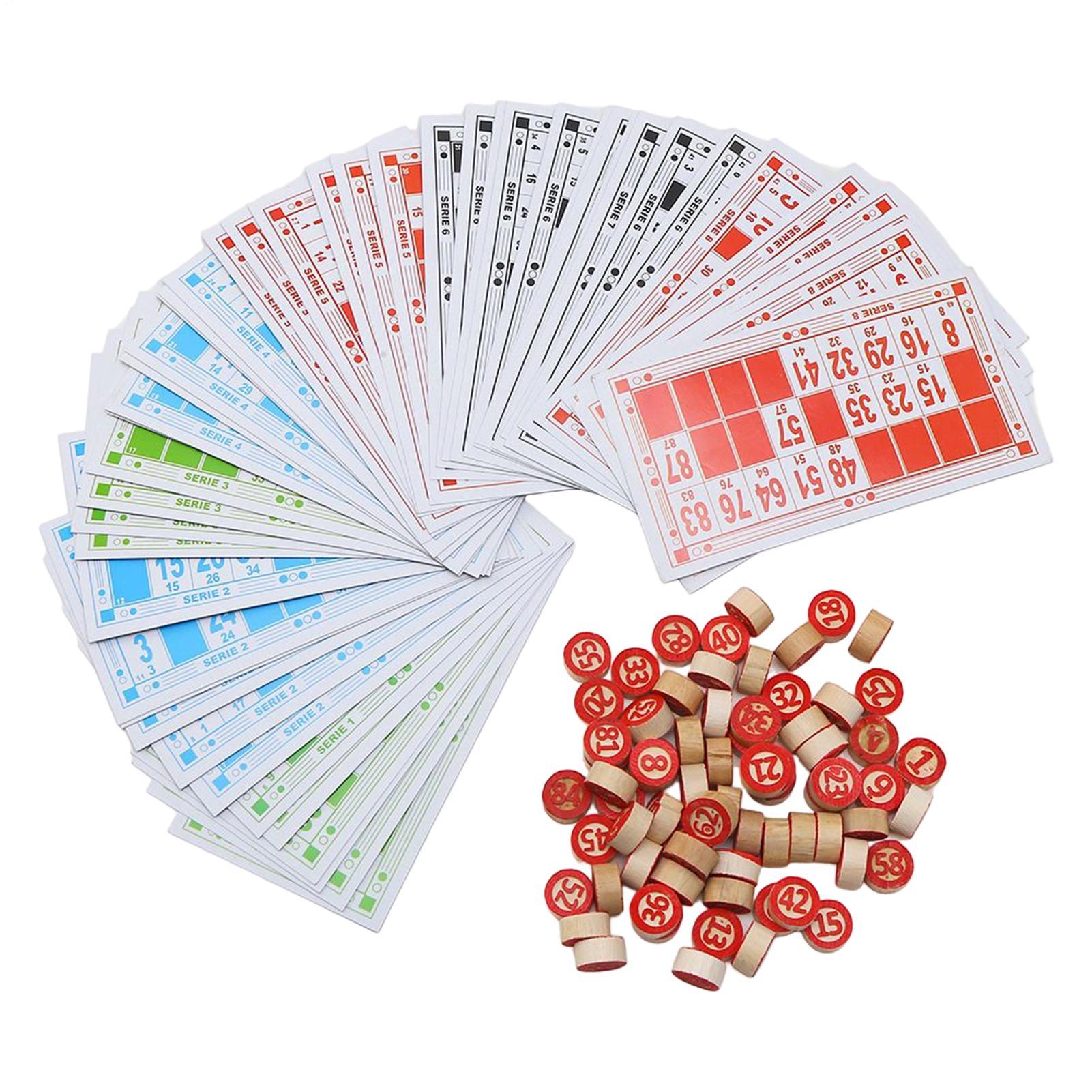 Party Games Bingo - Vintage Wooden Bingo Game Set Large