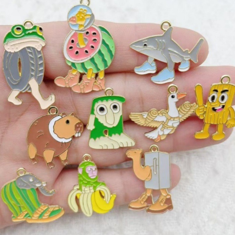 Party Games Birthday - 10pcs Creative Alloy Drip Oil Jewelry,