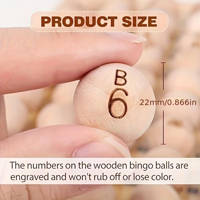 Party Games Bingo - [SP]75Pcs Scratch-Resistant Solid Wood Bingo Balls