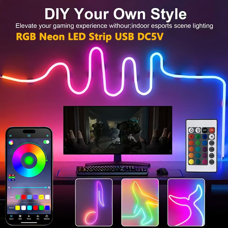 Party Games App - Bluetooth RGB Neon LED Strip Lights