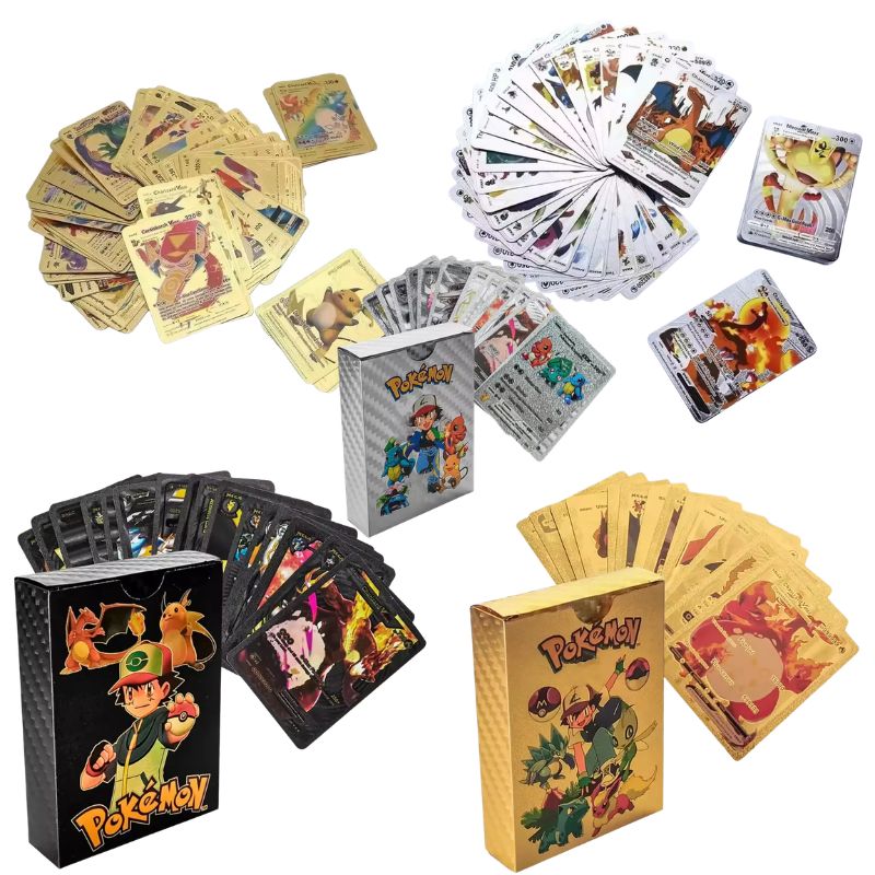 55PCS Cards Vmax GX Gold Foil  - Party Games In Spanish recension och pris