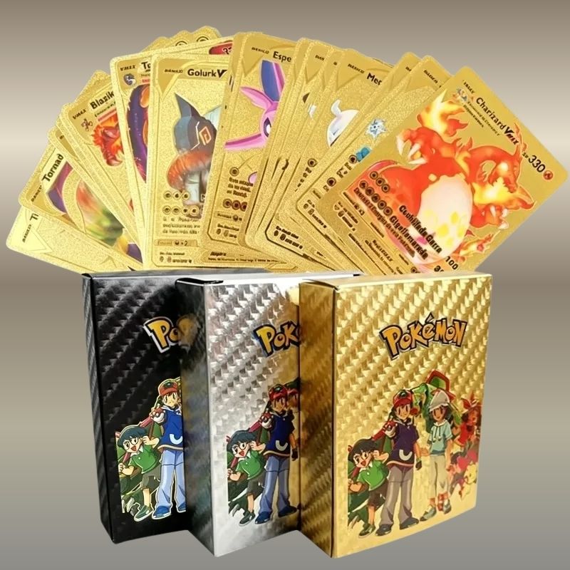 55PCS Cards Vmax GX Gold Foil  - Party Games In Spanish recension och pris