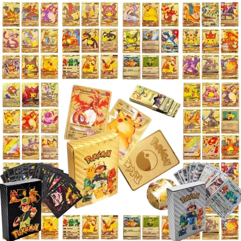55PCS Cards Vmax GX Gold Foil  - Party Games In Spanish recension och pris